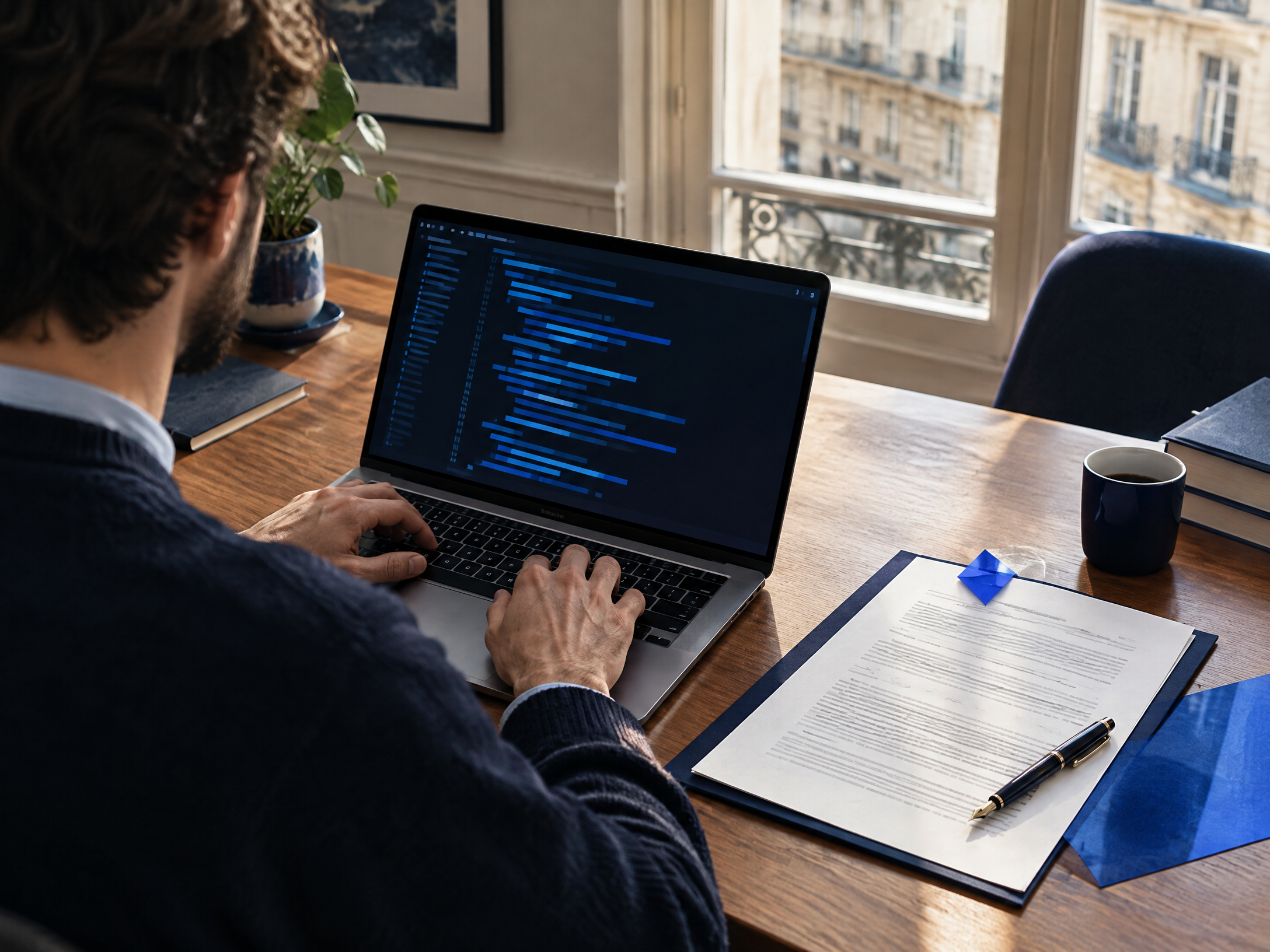 Carnet de conception, formes bleues et plans techniques